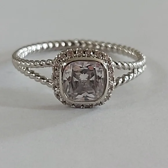 Charmed Aroma Rhodium Plated Rope Ring - Picture 4 of 8